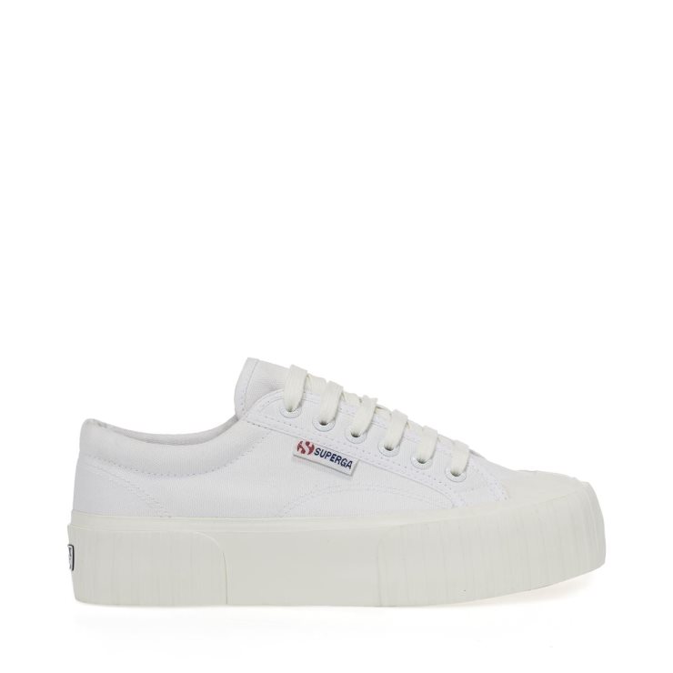 Superga 2631 Stripe Plateau Weiß Weiß
