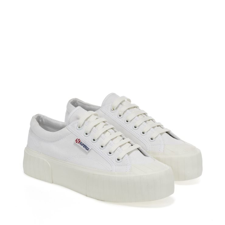 Superga 2631 Stripe Plateau Weiß Weiß