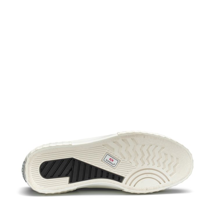 Superga 2631 Stripe Plateau Vegan Fau Schwarz-weiß