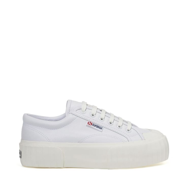 Superga 2631 Stripe Plateau Vegan Fau White