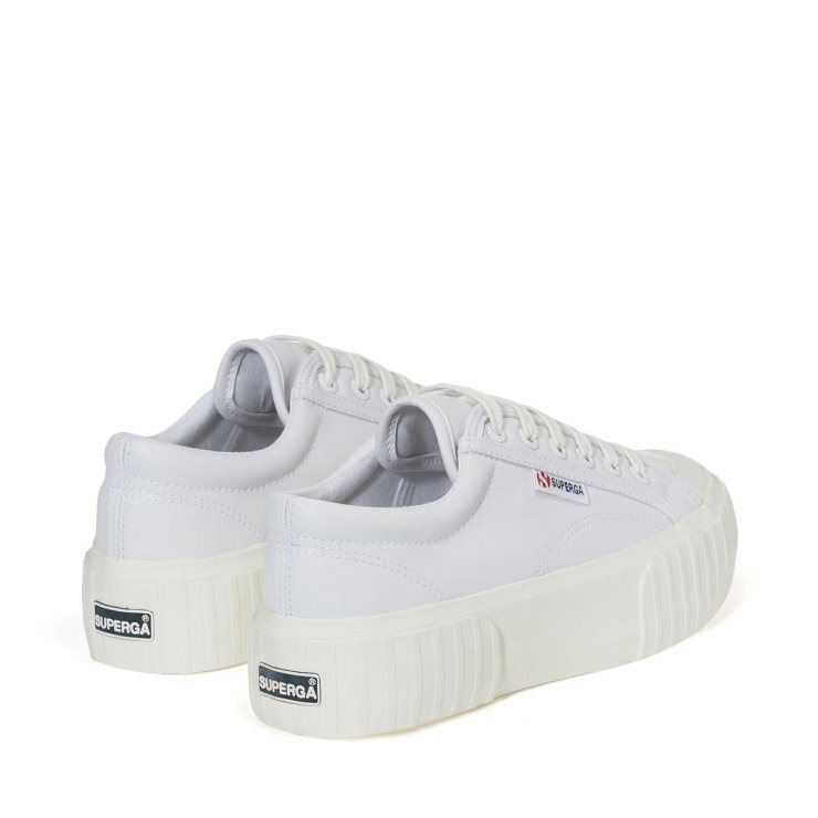 Superga 2631 Stripe Plateau Vegan Fau White