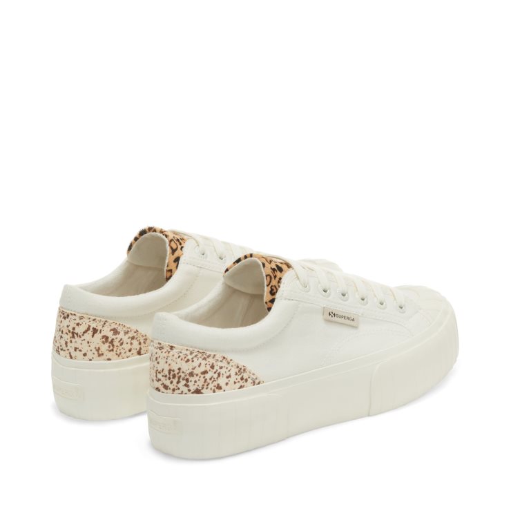 Superga 2631 Kalbshaardetails Mit Weißen Leopardenflecken