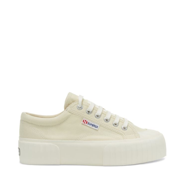 Superga 2631 Stripe Plateau Beige Lt Eggshell