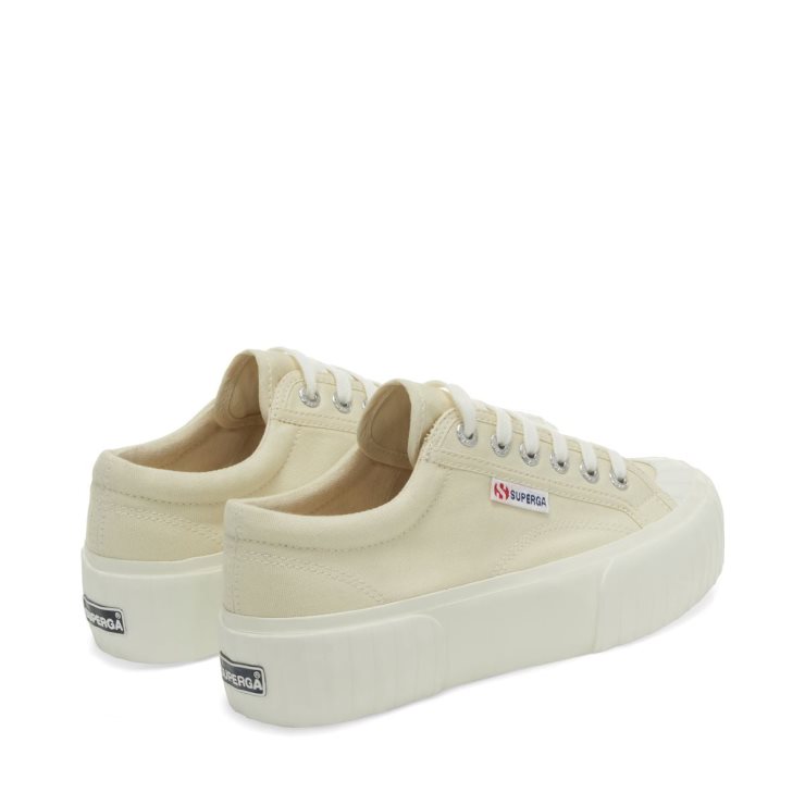 Superga 2631 Stripe Plateau Beige Lt Eggshell