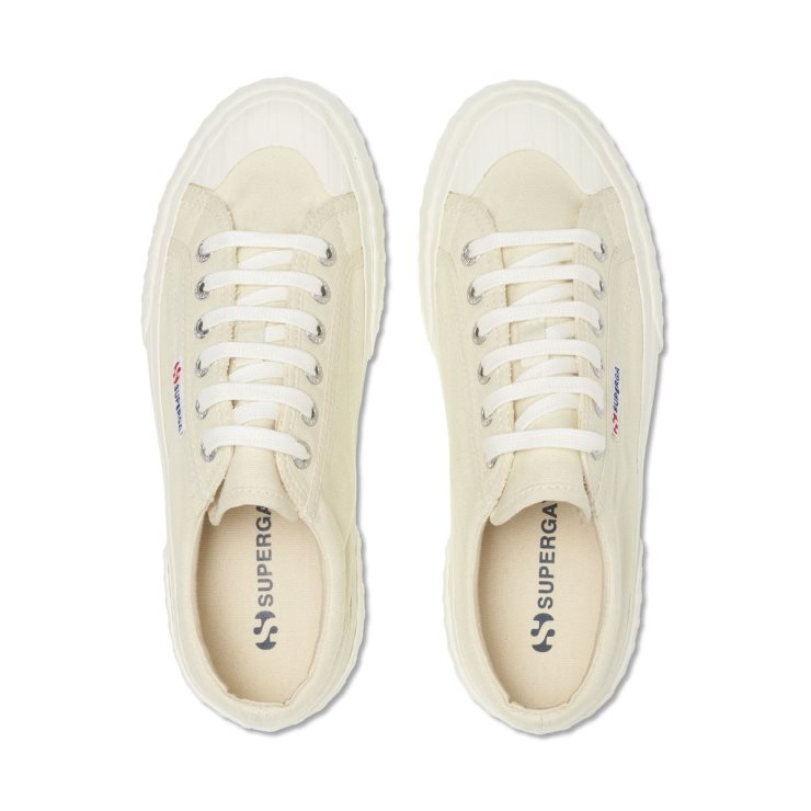 Superga 2631 Stripe Plateau Beige Lt Eggshell