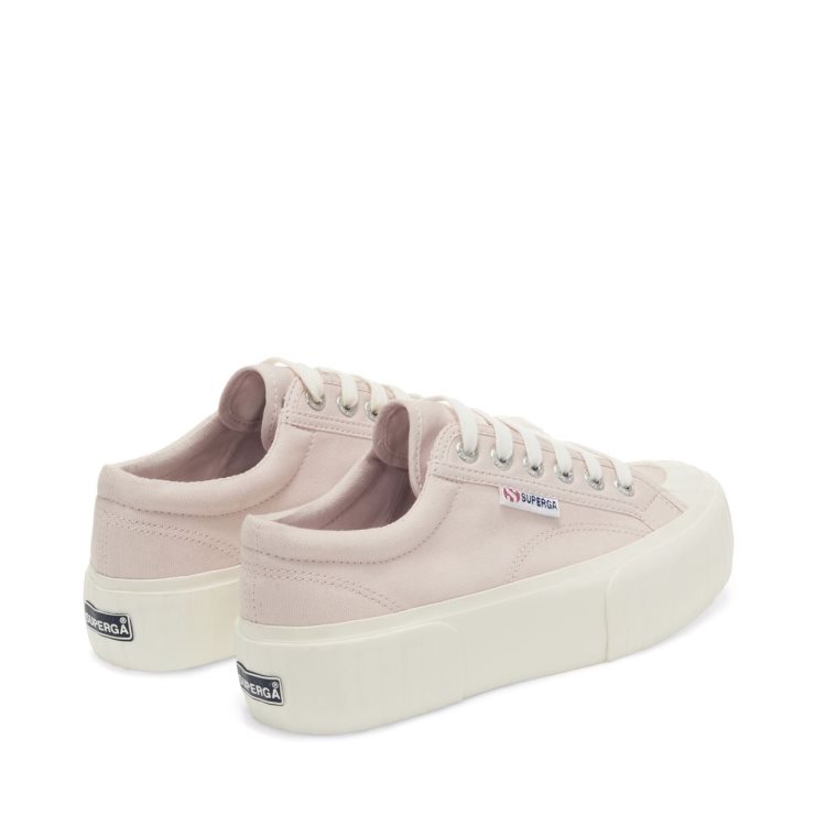 Superga 2631 Streifenplattform Rosa Mandel