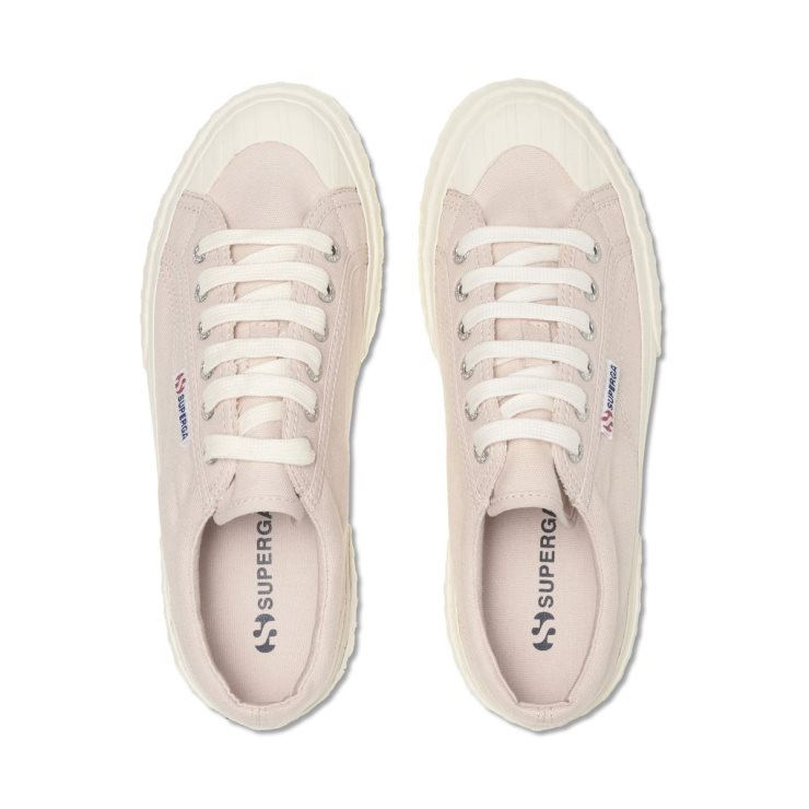 Superga 2631 Streifenplattform Rosa Mandel