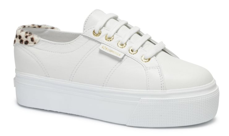 Superga 2790 Ziegennappaleder Ponyhaar Weiß-Dalmatiner