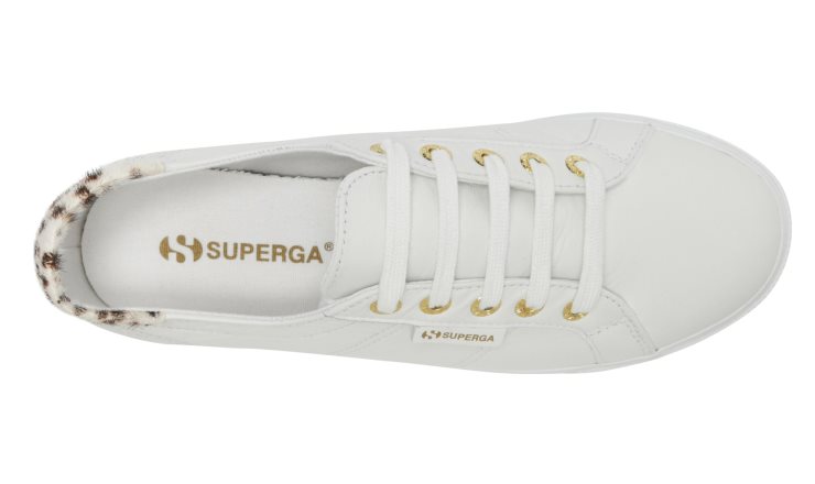 Superga 2790 Ziegennappaleder Ponyhaar Weiß-Dalmatiner