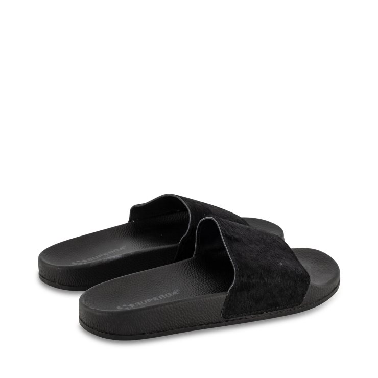 Superga 1908 Kalbshaar Total Schwarz