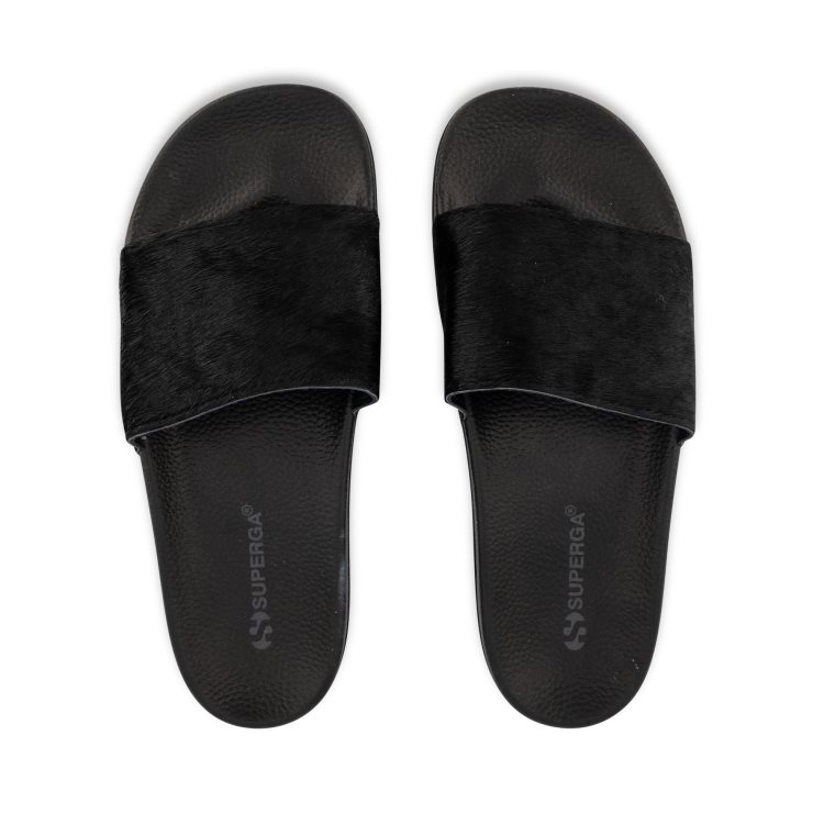 Superga 1908 Kalbshaar Total Schwarz