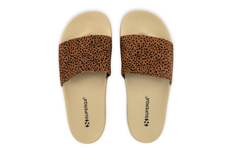 Superga 1908 Print Kalbshaar Beige Hell Dalmatiner