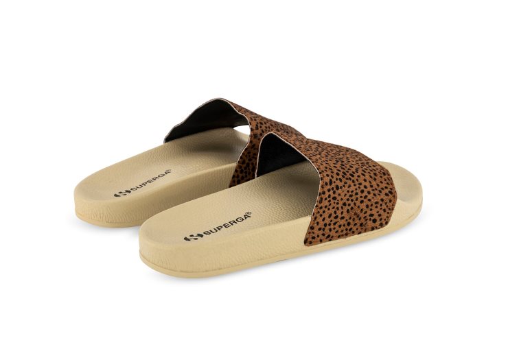 Superga 1908 Print Kalbshaar Beige Hell Dalmatiner