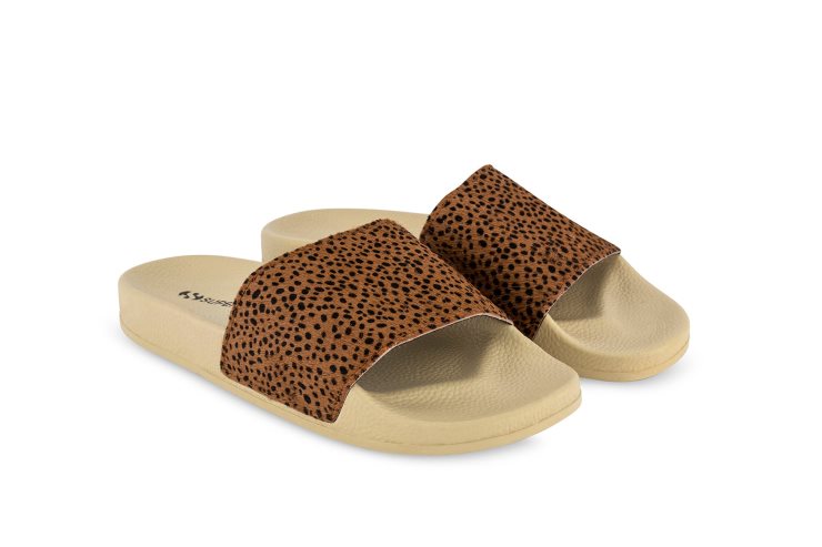 Superga 1908 Print Kalbshaar Beige Hell Dalmatiner