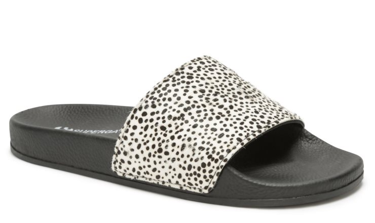 Superga 1908 Print Kalbshaar Schwarz Dalmatiner