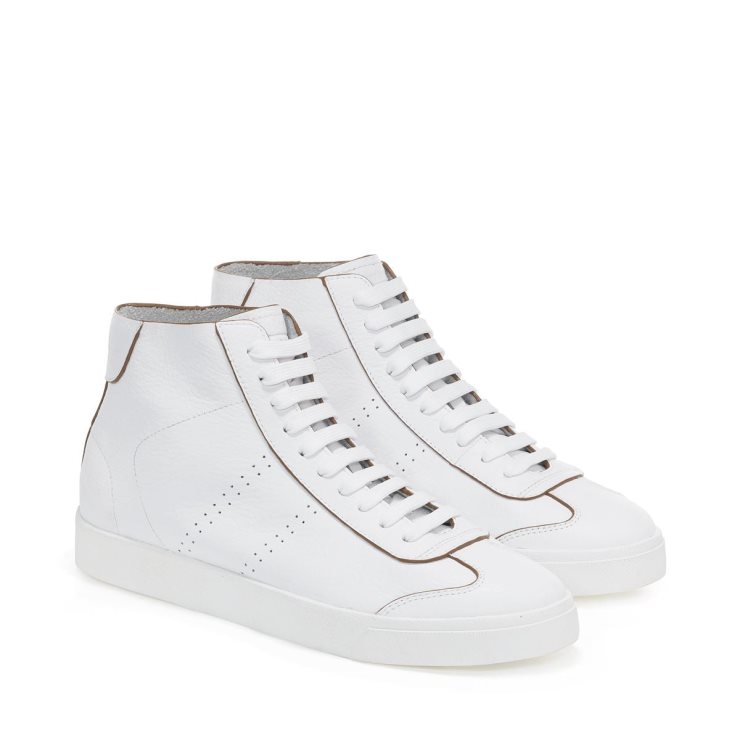 Superga 2871 Club S Raw Cut Leder Weiß Orange Staubig