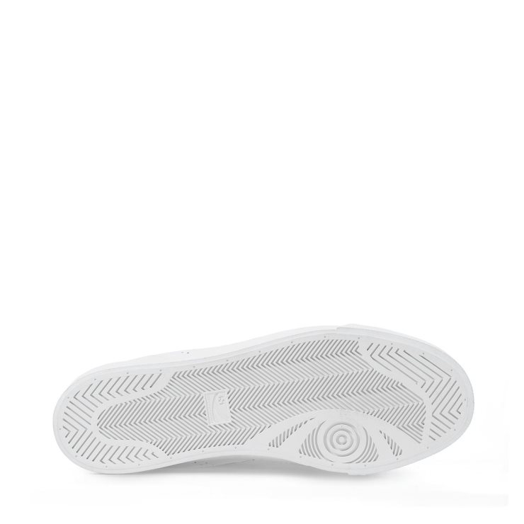 Superga 2871 Club S Raw Cut Leder Weiß Orange Staubig