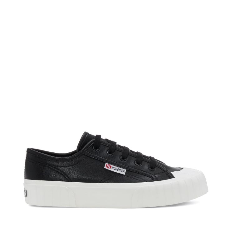Superga 2630 Streifen Veganes Kunstleder Schwarz-weiß