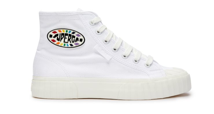 Superga 2696 Stripe Multicolor Logo Weiß Mehrfarbig