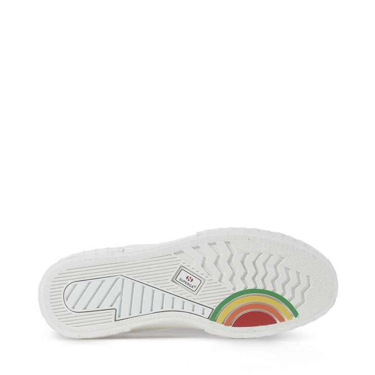 Superga 2696 Stripe Multicolor Logo Weiß Mehrfarbig