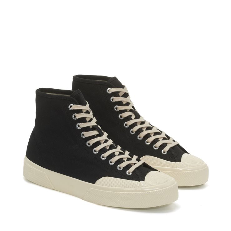 Superga 2433 Arbeitskleidung Schwarz Off White
