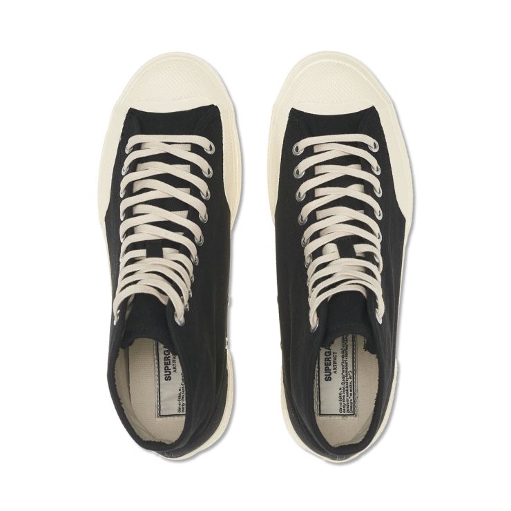 Superga 2433 Arbeitskleidung Schwarz Off White