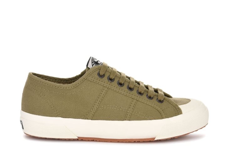 Superga 2390 Militär 7 Ösen Grün Tortora-Weiß