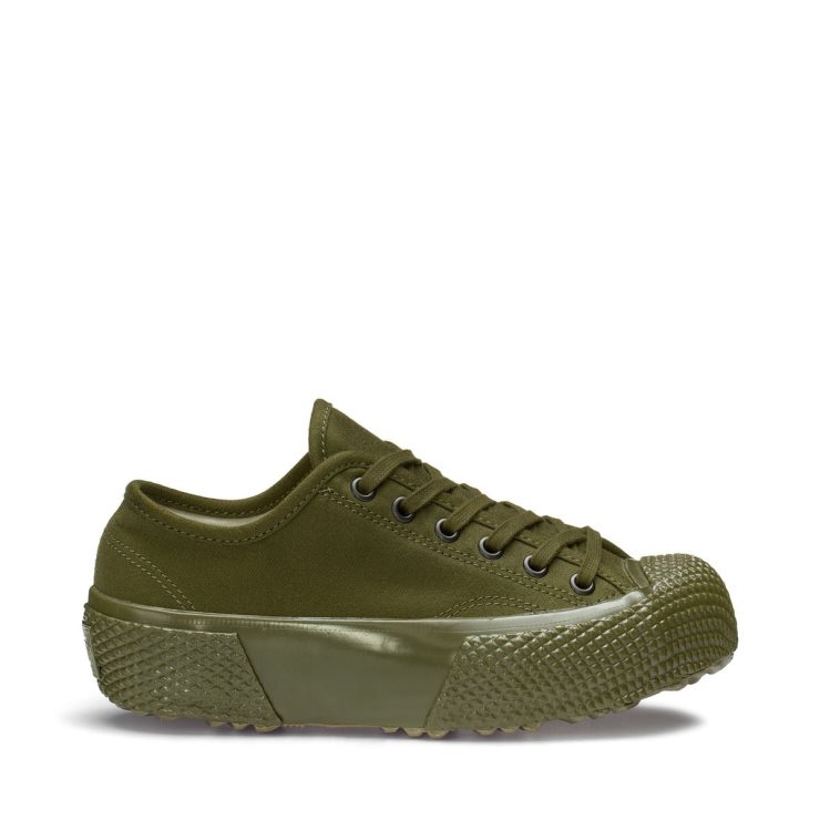 Superga 2434 Cd162 Militärisches Cordlane Grüner Salbei