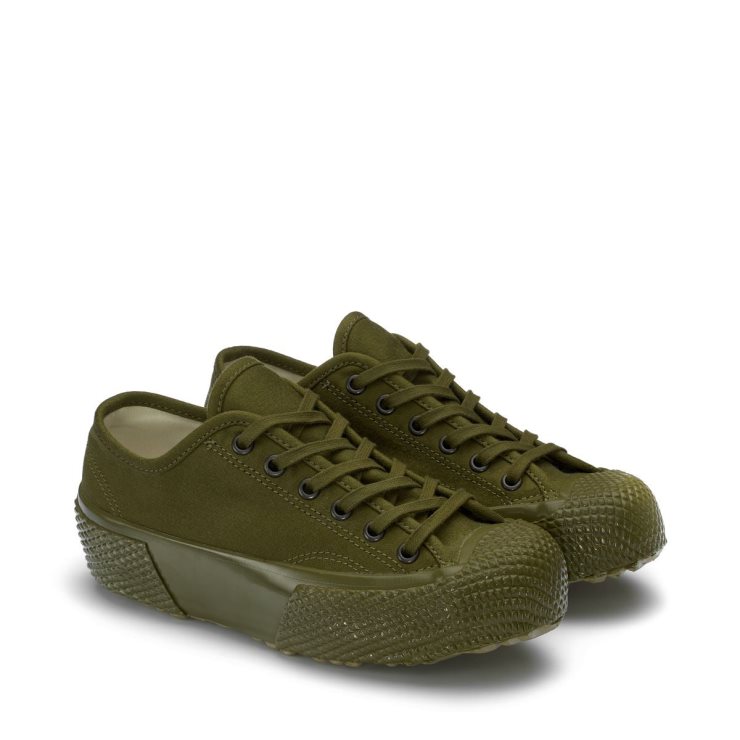 Superga 2434 Cd162 Militärisches Cordlane Grüner Salbei