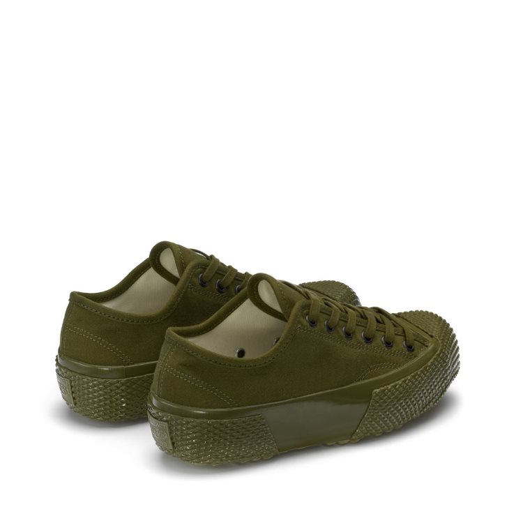 Superga 2434 Cd162 Militärisches Cordlane Grüner Salbei