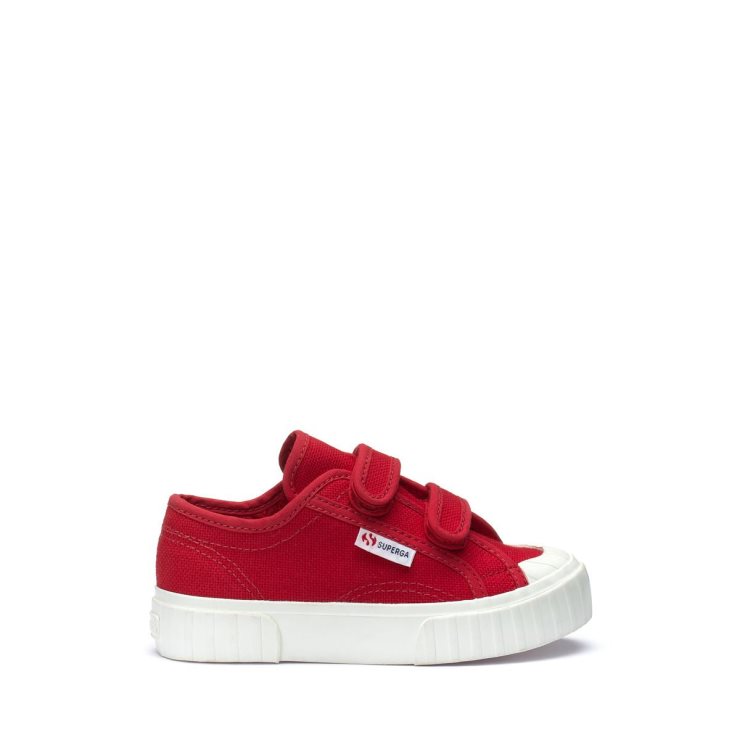 Superga 2630 Kids Stripe Straps Rote Flamme