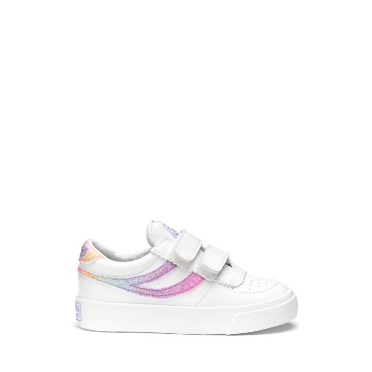 Superga 2846 Kids Seattle Straps Iris Weiß-pink Pastel Multic
