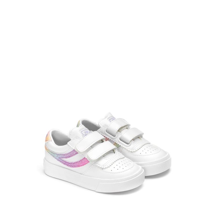 Superga 2846 Kids Seattle Straps Iris Weiß-pink Pastel Multic