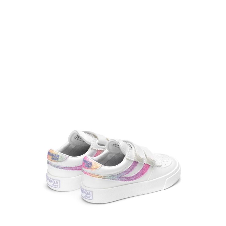 Superga 2846 Kids Seattle Straps Iris Weiß-pink Pastel Multic