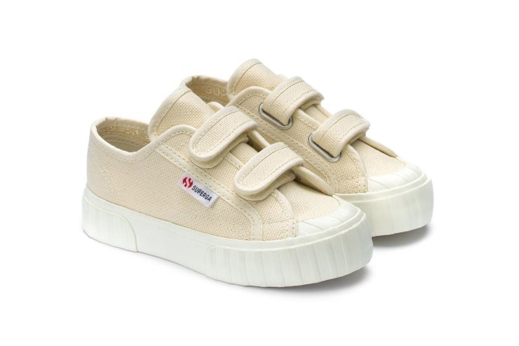 Superga 2630 Kids Stripe Straps Beige Roh