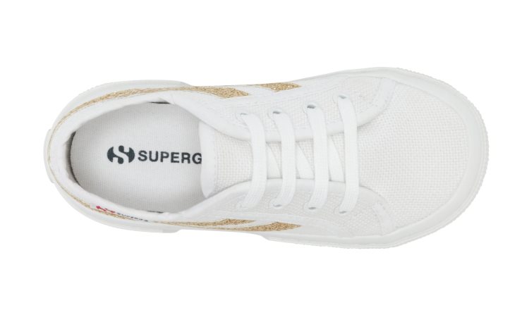Superga 2953 Schwalbenschwanz Bettmicroglit Weiß-gold