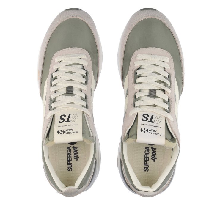 Superga 4089 Training 9ts Slim Beige Gesso-grün Safari-weiß