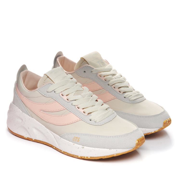 Superga 4089 Training 9ts Slim Vegan Kunstleder Beige Gesso-grau Lt-pink Ish-b