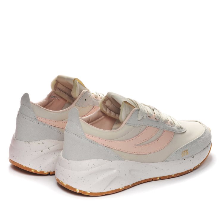 Superga 4089 Training 9ts Slim Vegan Kunstleder Beige Gesso-grau Lt-pink Ish-b