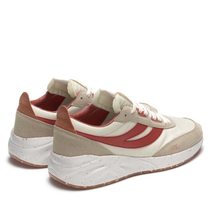 Superga 4089 Training 9ts Slim Vegan Kunstleder Braun Rötlich-orange Staubgrau