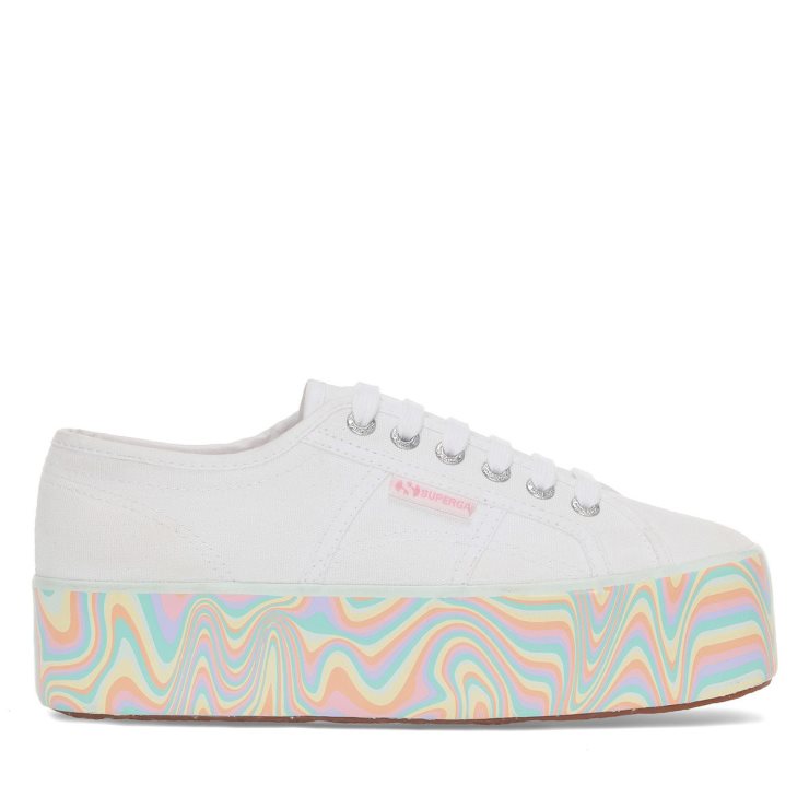 Superga 2790 Multicolor Liquify Sole Weiß-mehrfarbige Pastellfarben
