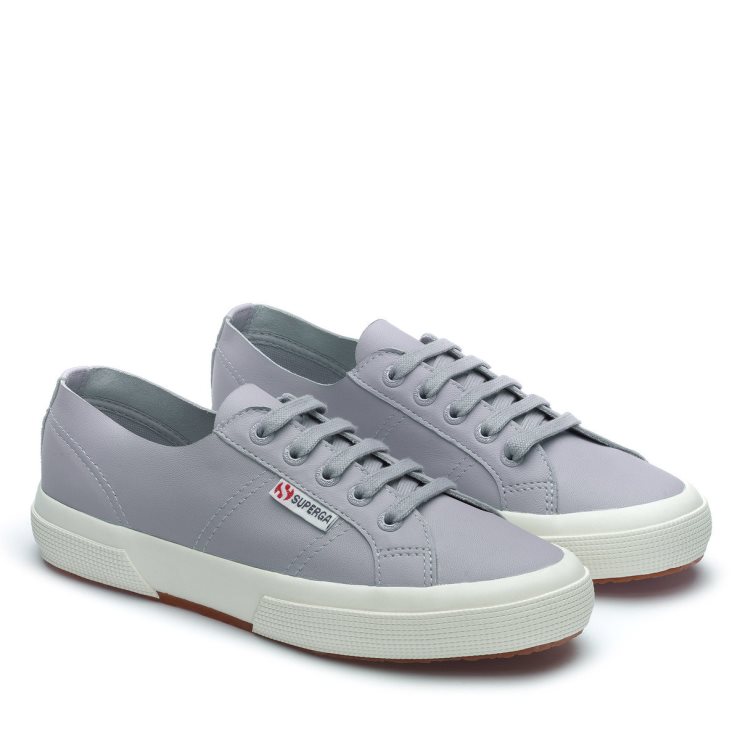 Superga 2750 Nappa Ungefüttert Blau Lt Grau-f Avorio