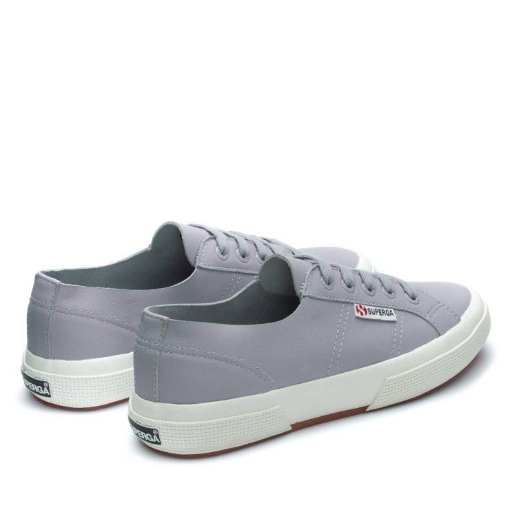 Superga 2750 Nappa Ungefüttert Blau Lt Grau-f Avorio