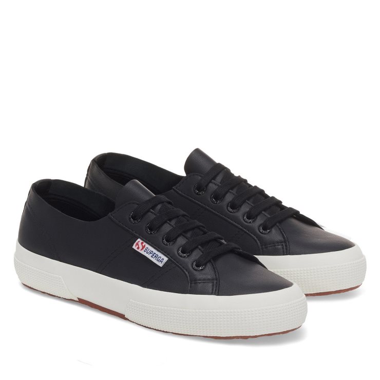 Superga 2750 Nappa Ungefüttert Schwarz-f Avorio