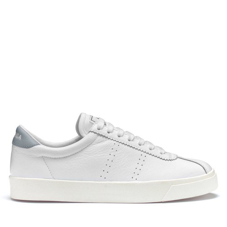 Superga 2843 Club S Comfort Leder Weiß-grau Lilla-f Avorio