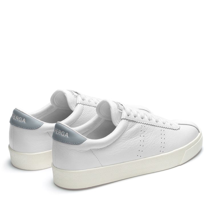 Superga 2843 Club S Comfort Leder Weiß-grau Lilla-f Avorio