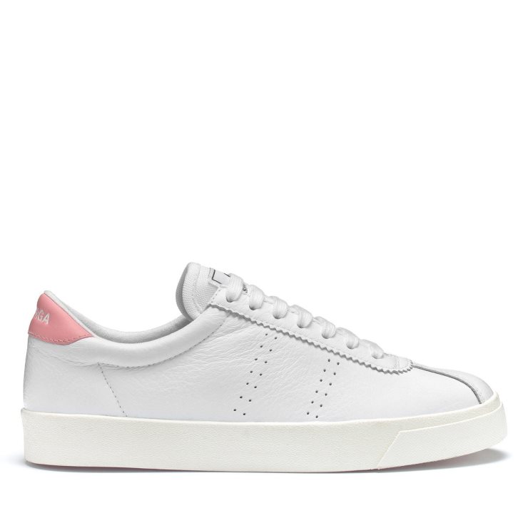 Superga 2843 Club S Comfort Leder Weiß-rosa-f Avorio