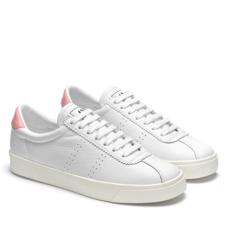 Superga 2843 Club S Comfort Leder Weiß-rosa-f Avorio