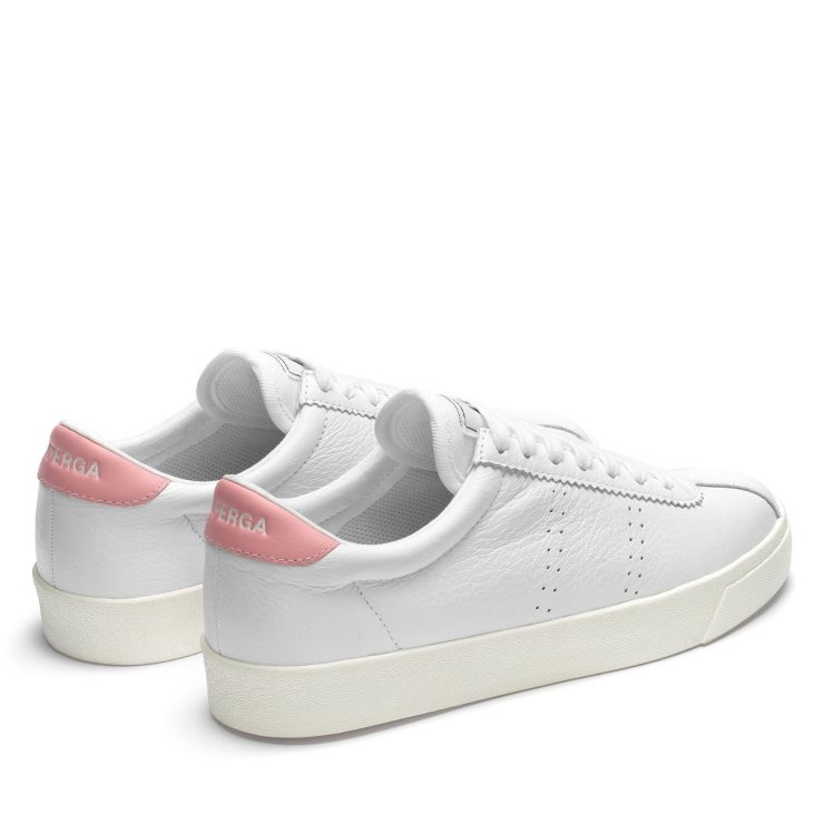 Superga 2843 Club S Comfort Leder Weiß-rosa-f Avorio