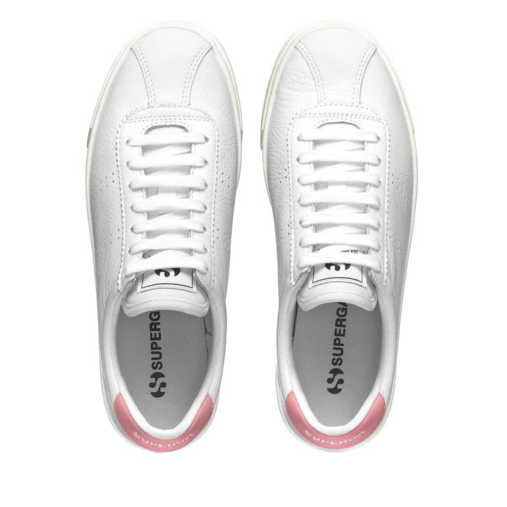Superga 2843 Club S Comfort Leder Weiß-rosa-f Avorio